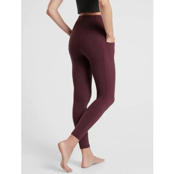 Athleta Salutation Stash Pocket II 7/8 Tight Leggings Burgundy Spiced Cabernet S - Picture 3 of 9